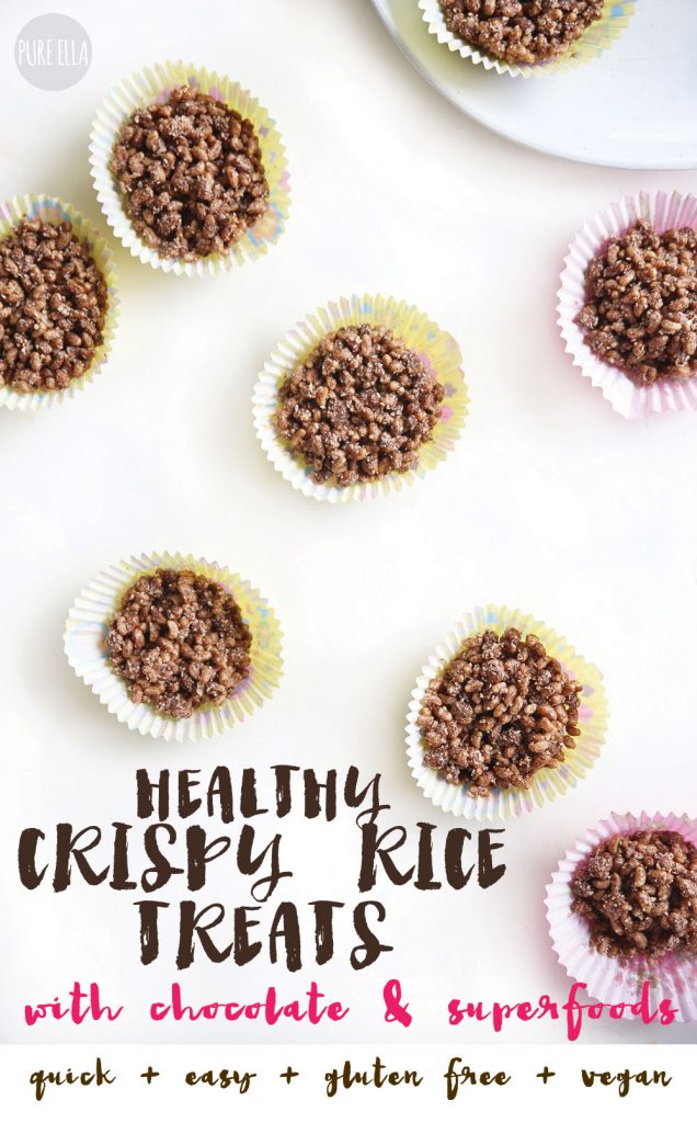 Healthy Crispy Rice Treats with Chocolate and Superfoods (gluten free