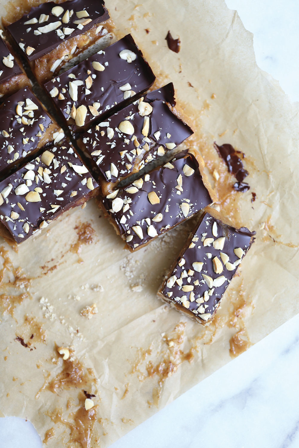 Healthy Vegan Snickers Bars (gluten-free, refined sugar-free)