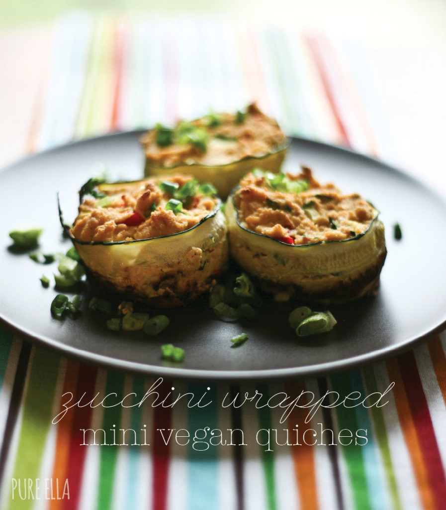 Zucchini Wrapped Mini Vegan Quiches