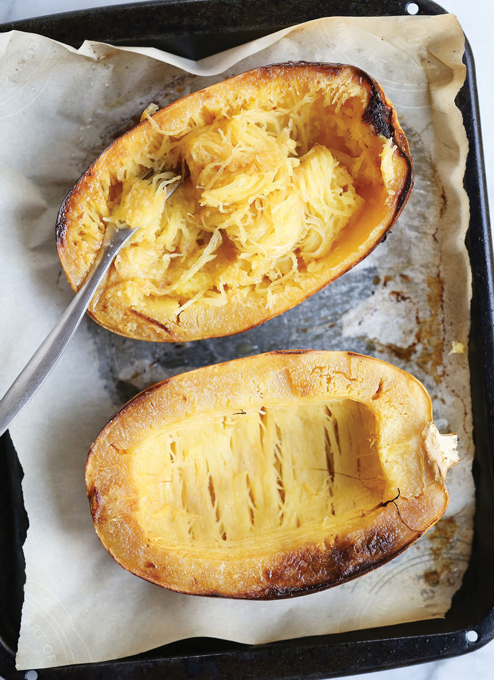 Spaghetti Squash Recipe with Green Lentils